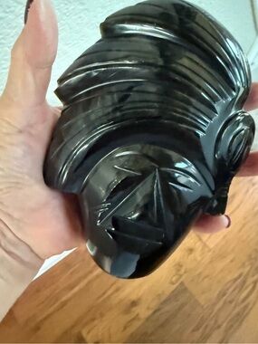 Black Carved Decorative Bust Sculpture